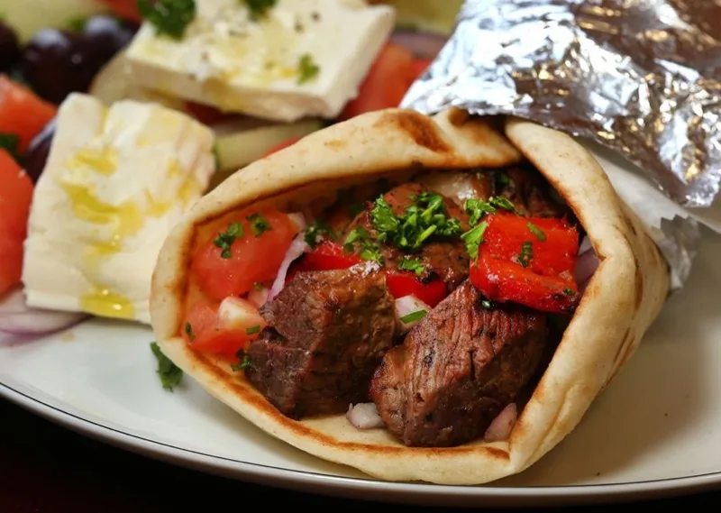 Grape leaves stuffed with rice, dolmades